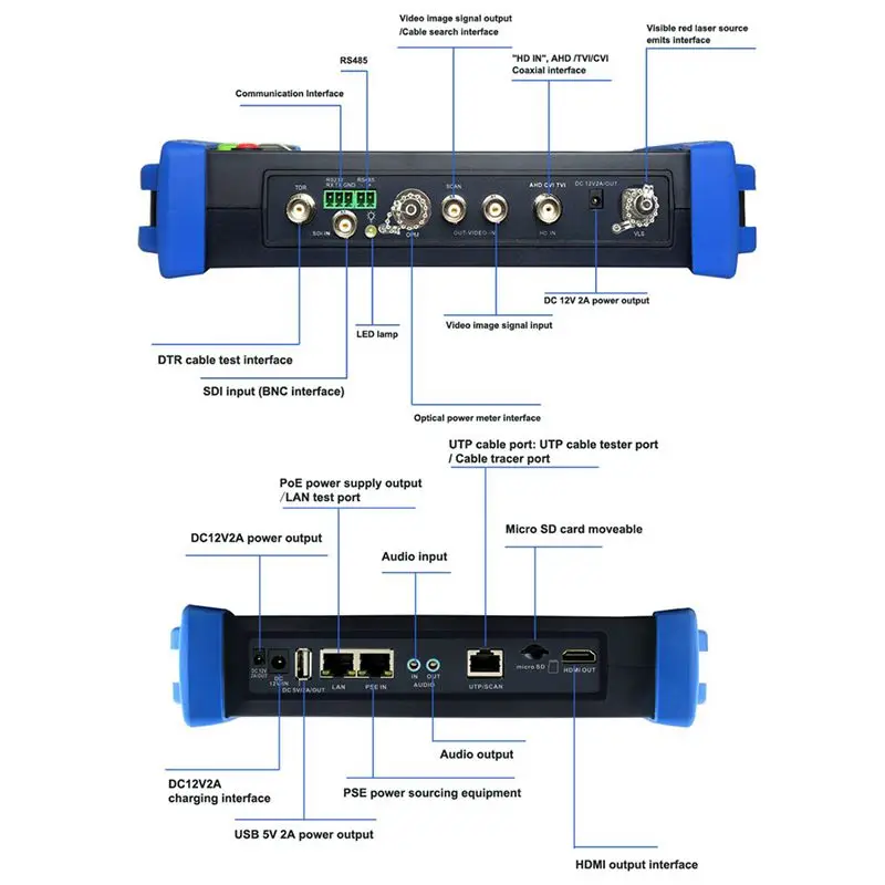 Cctv безопасности Тесты er монитор Ipc Sdi Tdr Pom мульти Функция 7 дюймов Экран Камера