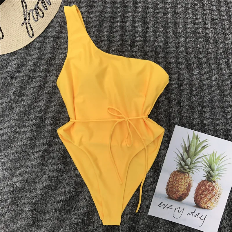 2018 купальный костюм женский купальник Maillot De Bain Femme сексуальный однотонный пояс