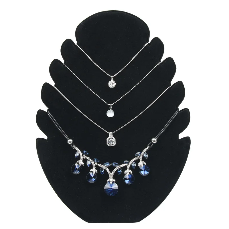  Flannelette Fire Shape Necklace Display Stand Holder Banana Shape Saveral Layer For Pendant Organiz