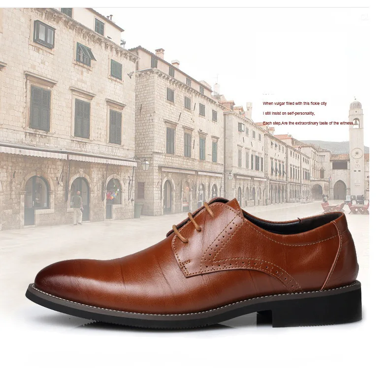 Мужские классические модельные туфли на плоской подошве итальянские официальные оксфорды из натуральной кожи с перфорацией размера плюс 38-48 для зимы