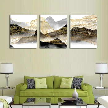 

Dancing Yellow Lines Abstract Pictures Canvas Wall Artwork Decorative Paintings For Home Decor Living Room Bedroom No Frame