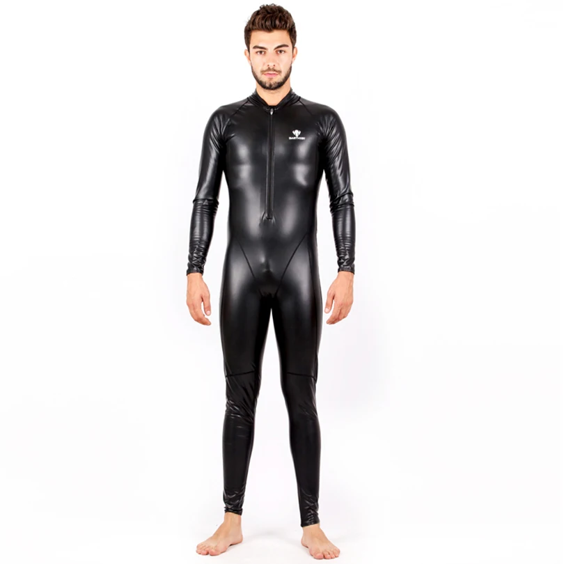 

HXBY Arena Competitive Swimming Swimsuit Men PU Waterproof Swimsuit One Piece Professional Swimsuit Full Body Men Swimwear