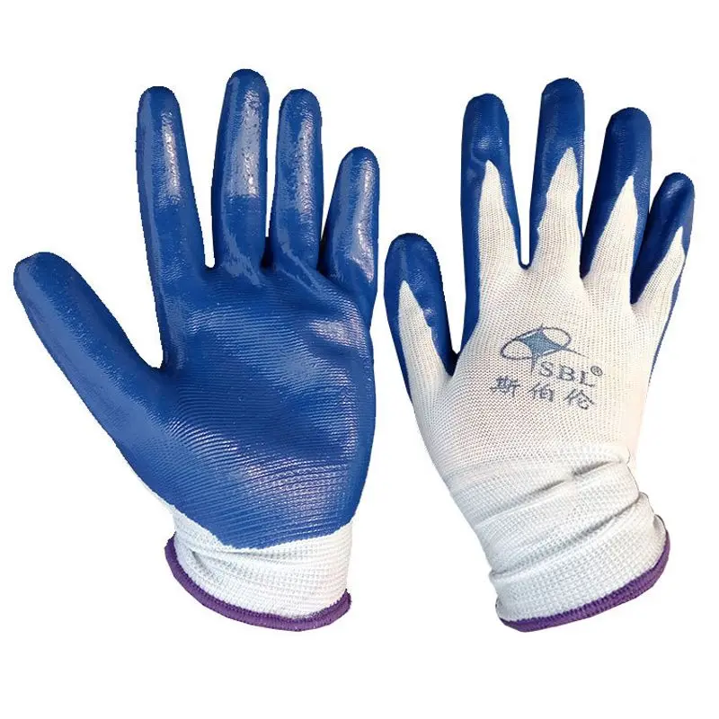 

12 Pairs Nitrile Dipped Non-slip Work Gloves Wear-resistant Protective Gloves Durable