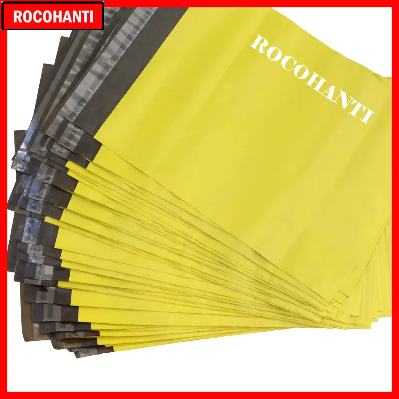 100X Custom Waterproof Self Adhesive Poly Mailing Bags Yellow Color