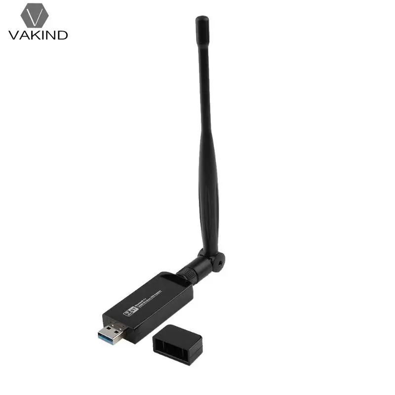 

VAKIND 1200M Wireless Network Card USB3.0 WiFi AC Dual Band 2.4Ghz 5.8GHz Adapter w/BT Antenna for Laptop Accessories