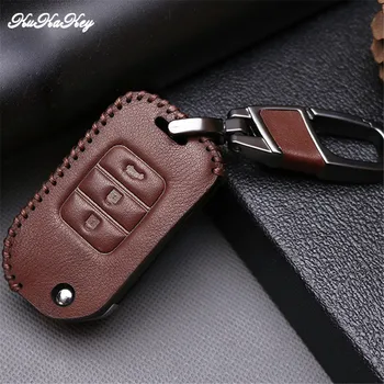 

For Honda Flip Floding Remote Key Genuine Leather Cover Case Holder For Honda Spirior Fit Civic Accord City CB400 CRV Jazz XRV