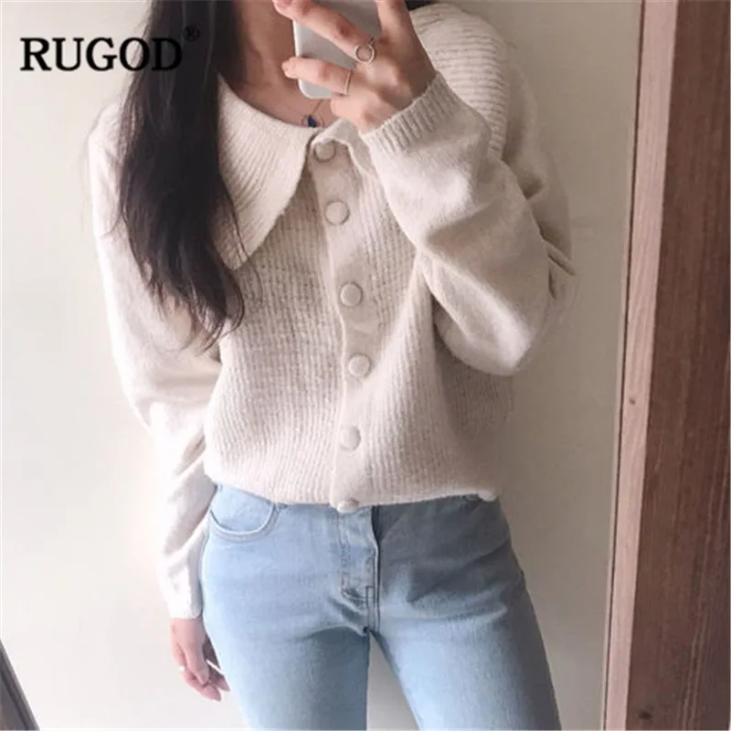 RUGOD Fashion Vintage Women Sweaters O-Neck Knitted Solid Casual Women Cardigans Spring Women Tops pull femme hiver