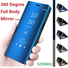 

Clear View Mirror Smart Case For Samsung Galaxy S9 S8 Plus S6 S7 edge cover Case Samsung J3 J5 J7 2016 2017 Flip Stand Cases