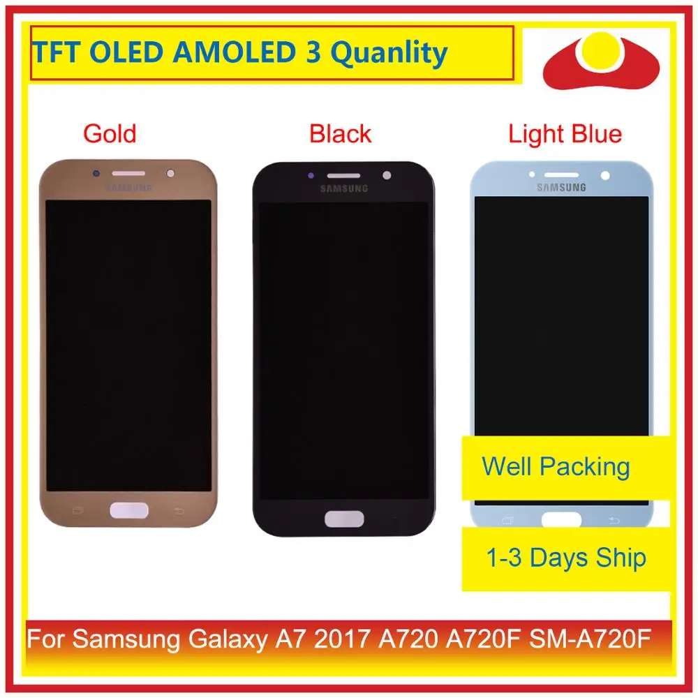 

10Pcs/lot For Samsung Galaxy A7 2017 A720 A720F LCD Display With Touch Screen Digitizer Panel Monitor Assembly Complete