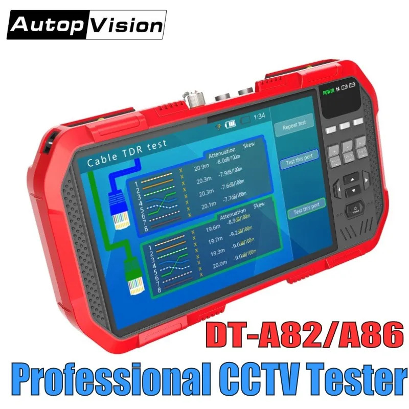 DT-A86 7 дюймов H.265 4 к Сеть HD IP TVI CVI AHD CVBS CCTV камера тест er монитор+ TDR кабель тест+ мультиметр+ лазерный измеритель мощности