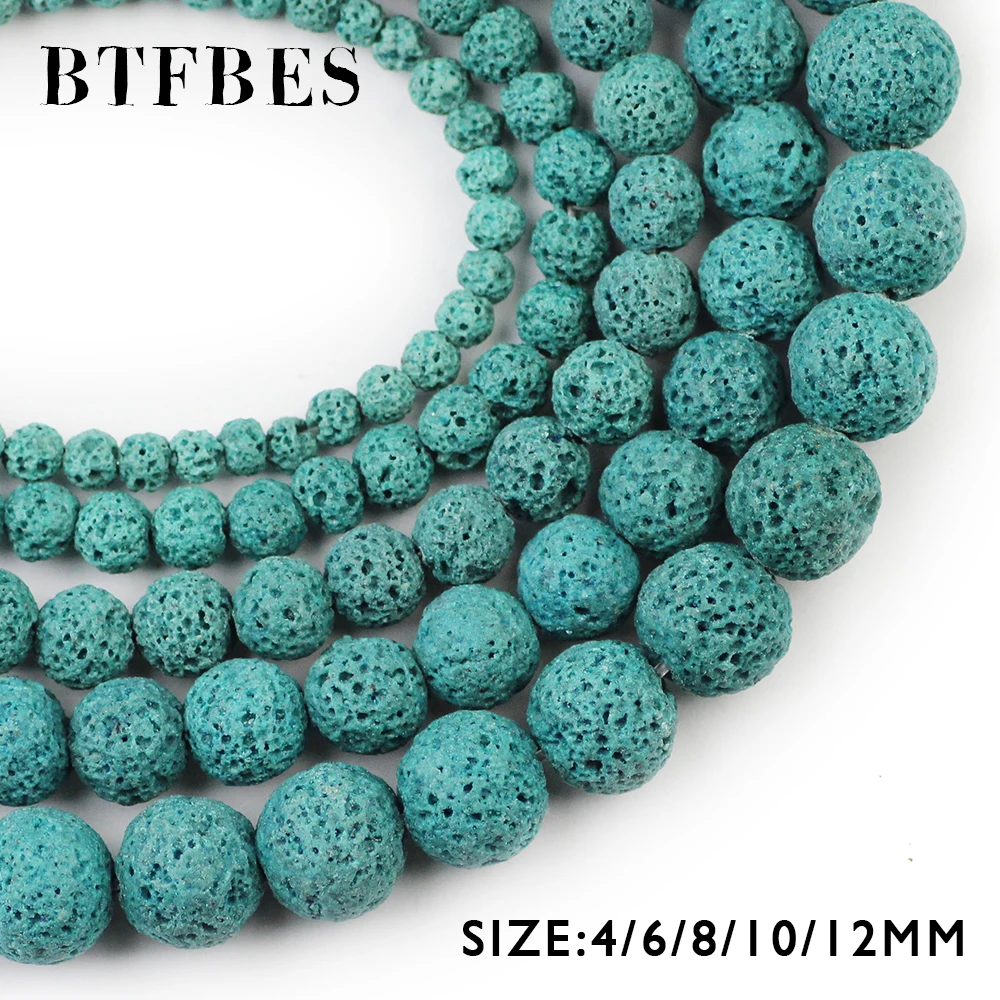 BTFBES Lake Blue Lava Beads вулканические камни высокое качество натуральный камень 4 6 8 10 12