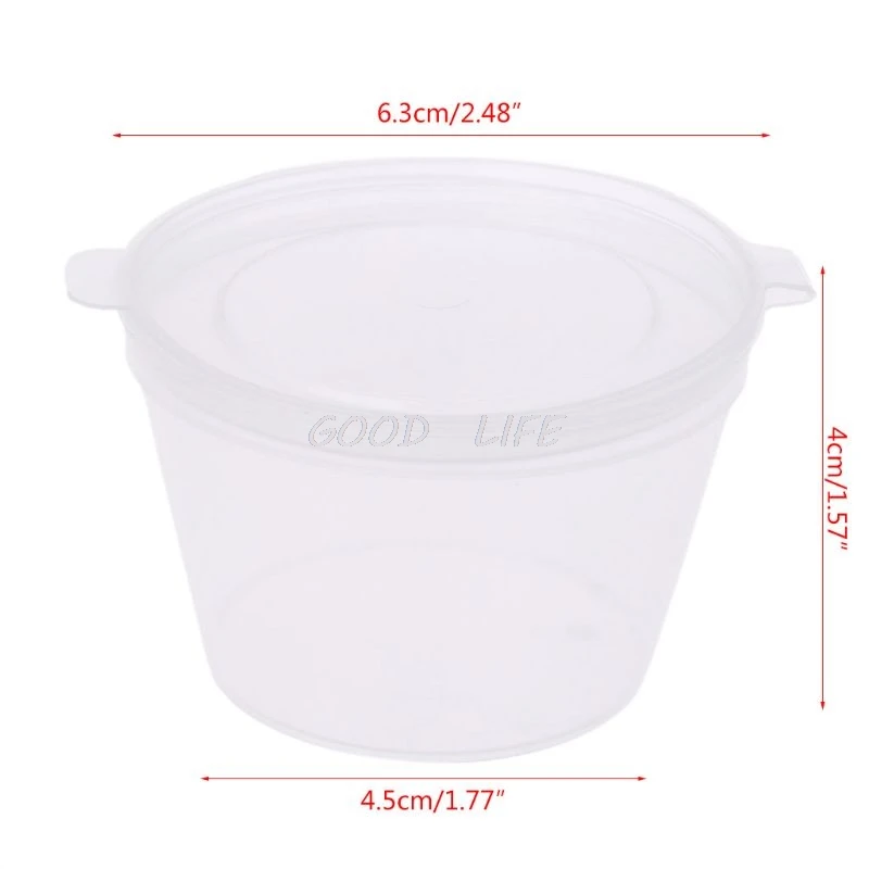 10 шт одноразовые прозрачные пластиковые чашки для соуса чашек слизи ...