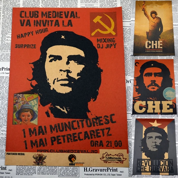 

retro Cuba soldiers Che Guevara posters nostalgic vintage decorative painting core kraft paper antique wall sticker 30*21cm