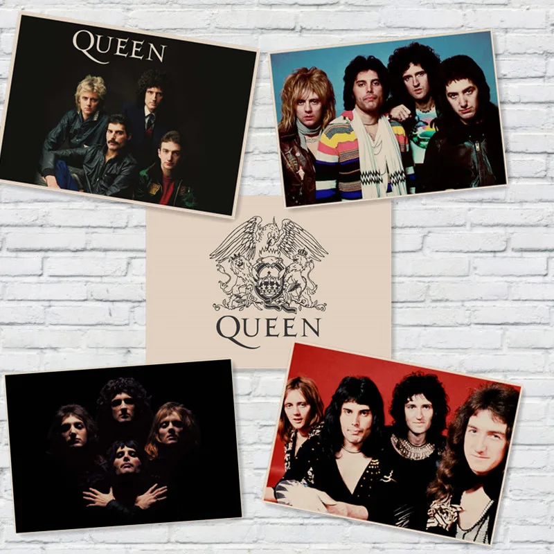 

Queen Rock Music Posters Prints Vintage Home Wall Stickers Kraft Paper Cafe Bar Retro Decoration home art Brand MU40