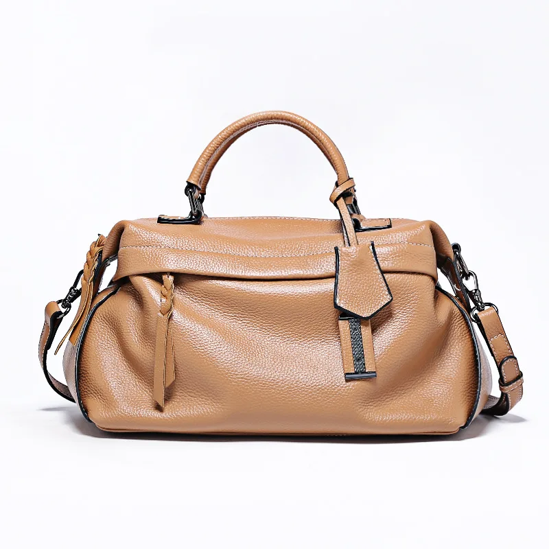 

luxury Boston tote bag Genuine Leather handbags women shoulder bags clutch ladies hand bags bolsos grandes para mujer sac a main