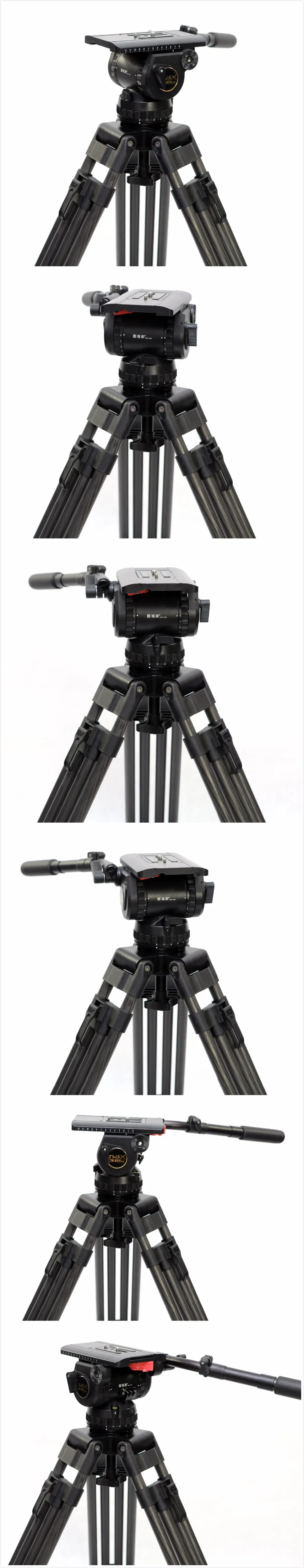 23046円 国内送料無料 三脚 ビデオカメラカメラ 表を使用するプロフェッショナルヘビーデューティカーボンファイバー三脚
