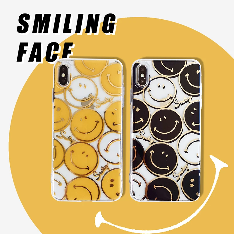 Закаленное стекло чехол для iPhone 7 8 X XR Xs Max Милые 3D улыбка рисунком полный