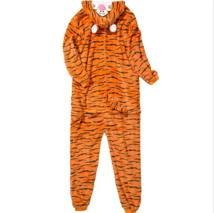2018 Тигр onsie onesie женщин взрослых фланелевые пижамы костюмы животных для милый