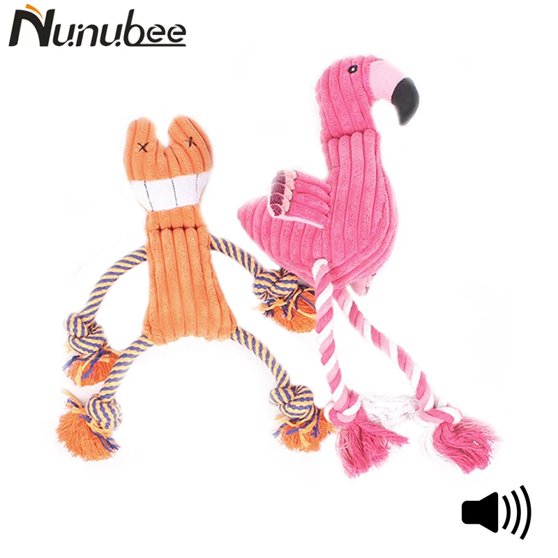 Nunubee Flamingo Cat Shape Dog Toy Squeaky Pet Puppies Squeaky Sound