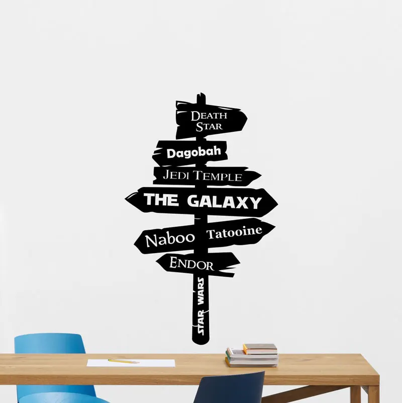 

Star Wars Wall Decal Galaxy Jedi Road Sign Vinyl Sticker Movie Decor DY15