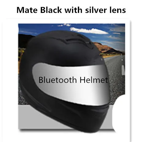 

Bluetooth Full Helmet -S - Matte Black Motorcycle Helmet Bluetooth Headset Intercom for Motorbike music/FM Radio phone call