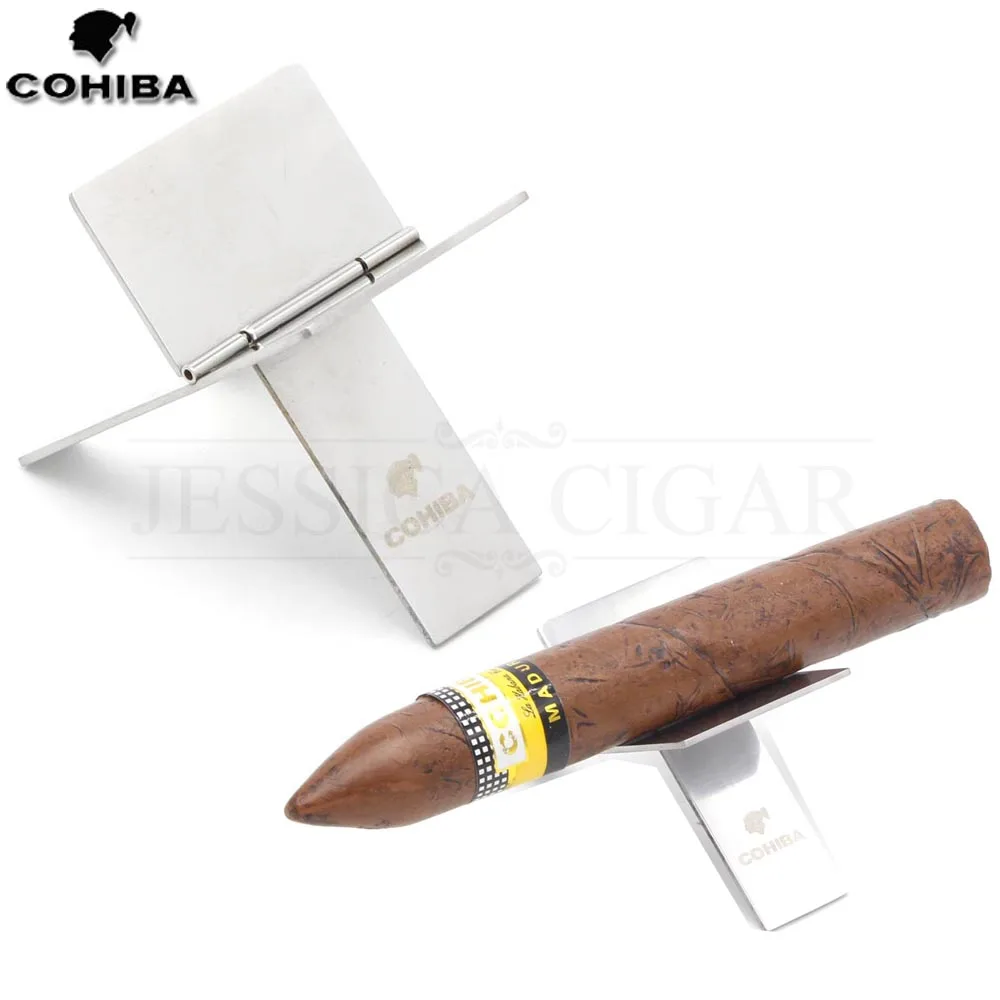 

COHIBA GALINER Stainless Steel Cigar Holder Portable Cigarette Pipe Stand Mini Tobacco Support Foldable Cigar Stand