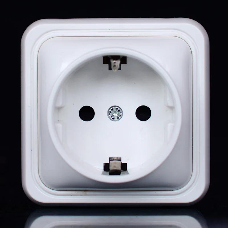 European standard mini power outlet IP44 level waterproof and bright wall socket 16A 250V MOA811