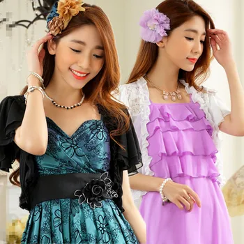 

BIG SIZE L~3XL Women Fashion Bolero Crop Wrap Coat Ladies Hollow Out Lace Short Ruffles Tops Plus Large Shawl Cardigan Jacket