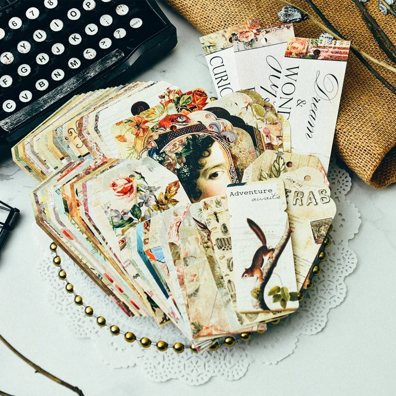 

KLJUYP Vintage Tags Retro Women Labels Paper Die Cuts for Scrapbooking Happy Planner/Card Making/Journaling Project