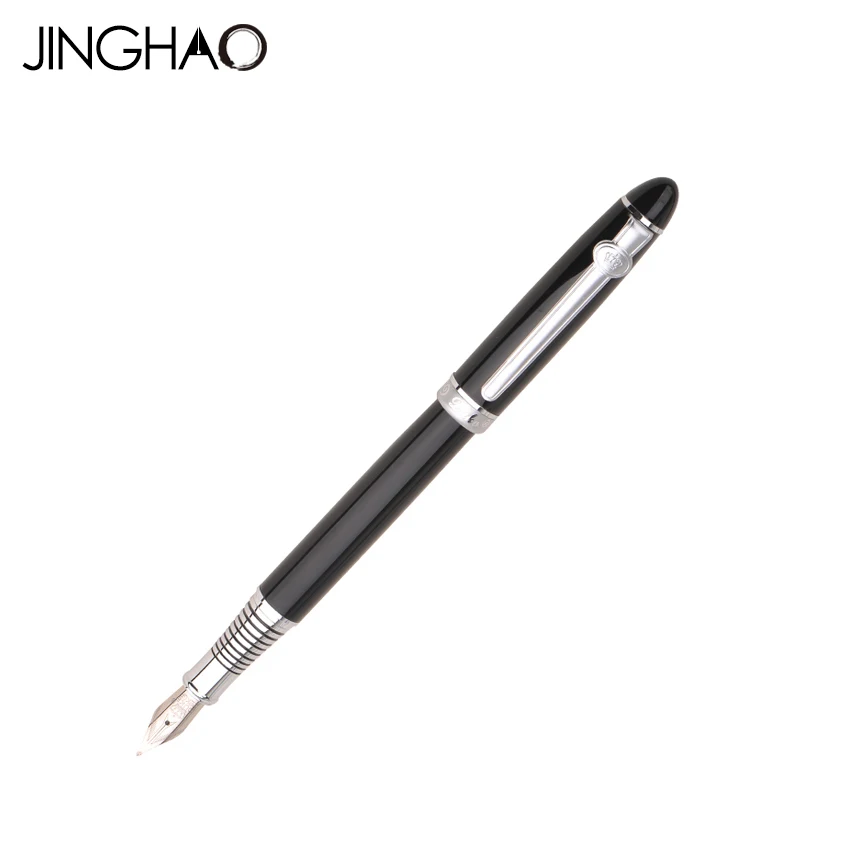 

Duke 96A-3 Metal Fountain Pen Silver Clip Black 0.5mm Iridium Nib Inking Pens with an Original Box Teacher Student Friend Gift