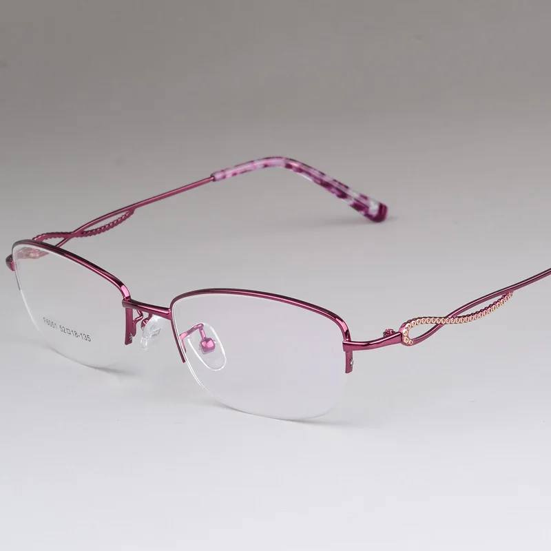 

High Quality Women's Glasses Frame Half Frame Metal Optical Glasses Glases Optik Women Glasses Frame Optical 051