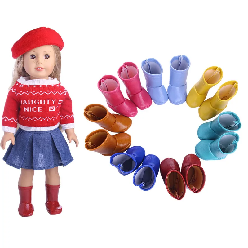 Кожаные сапоги Bjd 18 дюймовая кукла обувь девушка аксессуары подарок для