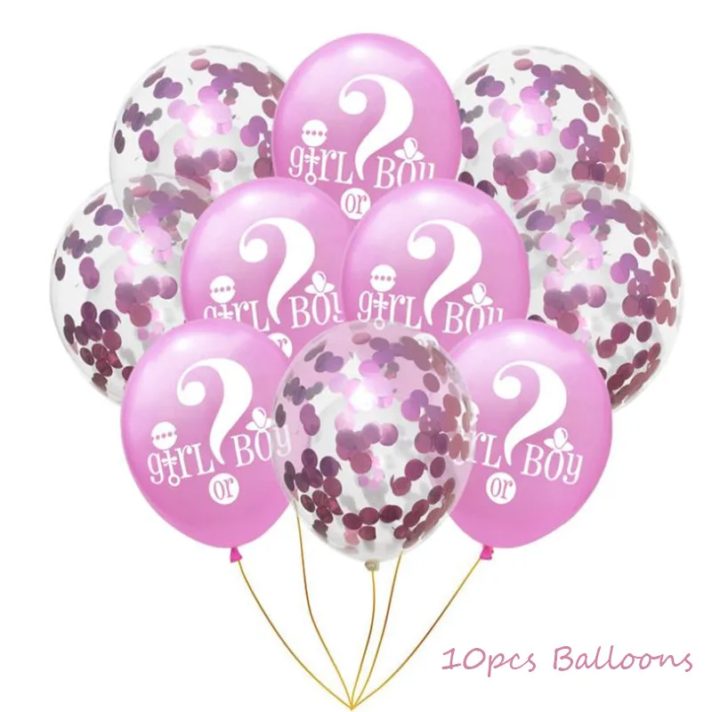 Omilut пол раскрывает вечерние одноразовые столовые приборы Baby Shower мальчик/девочка день рождения принадлежности розовый/синие шары декоративный Декор - Цвет: 10pcs balloons pink