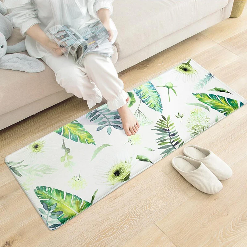 Tropical Plants Print Floor Mats Mats Bathroom Doormats Kitchen