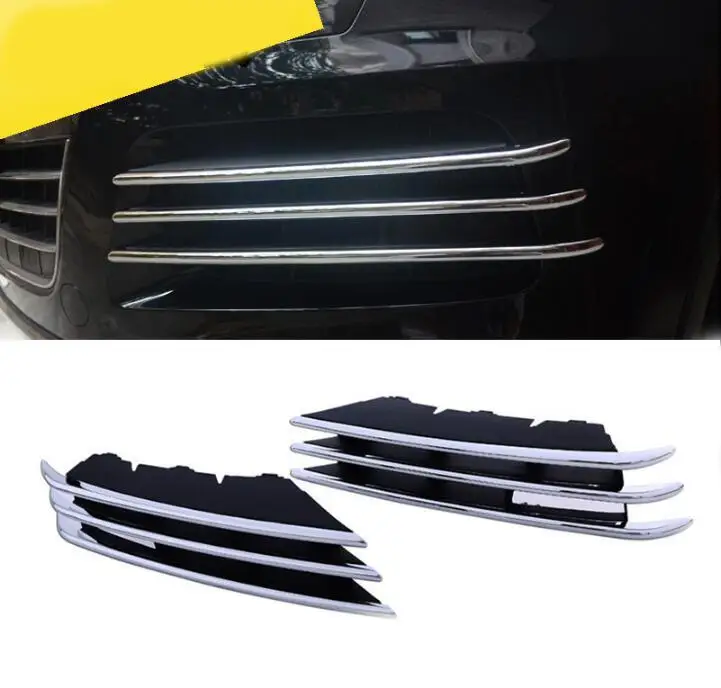 

RKAC 2PCS Car styling For VW Touareg 2011 - 2014 high quality Chrome Mesh grille cover trim near front fog light free shipping