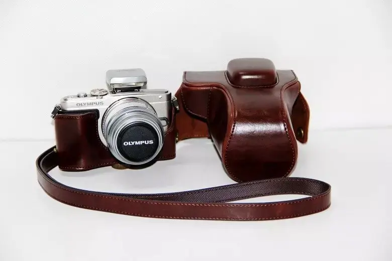Leather Camera case bag for OLYMPUS Pen E-PL6 E-PL5 EPL5 EPL6 E-PM2 EPM2