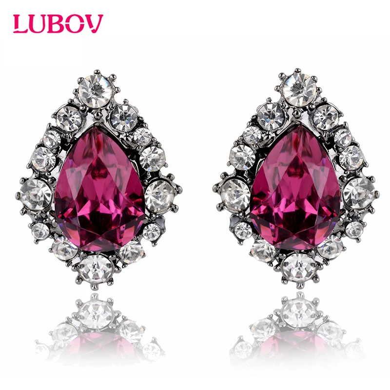 Женские серьги гвоздики с опалом 10 цветов|crystal stud earrings|stud earringsstud earrings wholesale |