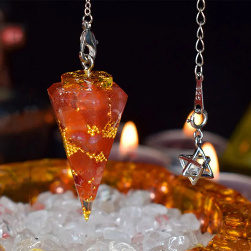 AURAREIKI оргонит кулон натуральный кристалл шестиугольный Обрезка из пенделока личность Diy шестиугольный чакра кулон принести ожерелье
