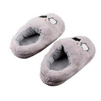 

Electric Heat Slipper USB Gadget Cute Grey Piggy Plush USB Foot Warmer Shoes