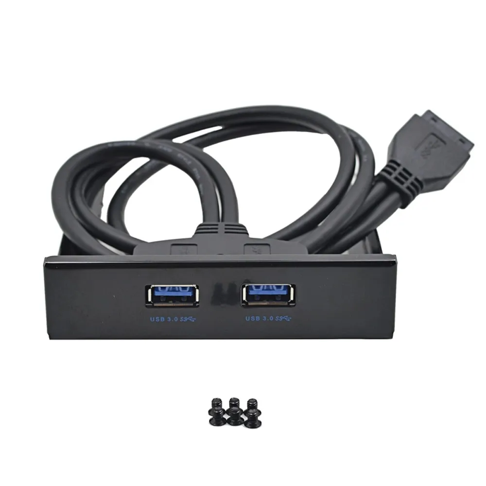 

High quality 20 Pin 2 Ports USB 3.0 Hub USB3.0 Front Panel steel Bracket Adapter Cable for PC Desktop 3.5inch Floppy Bay