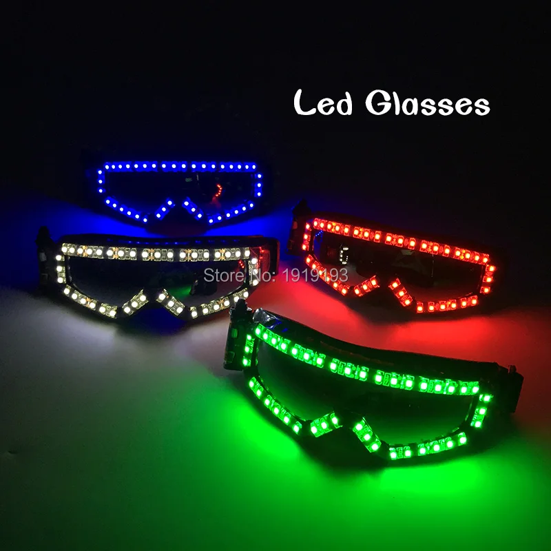 

Top Selling Funky Promotion Led Strip Flashing Role Play Eyewear Masquerade Celebration Elastic Strap Led Neon Racing Goggles