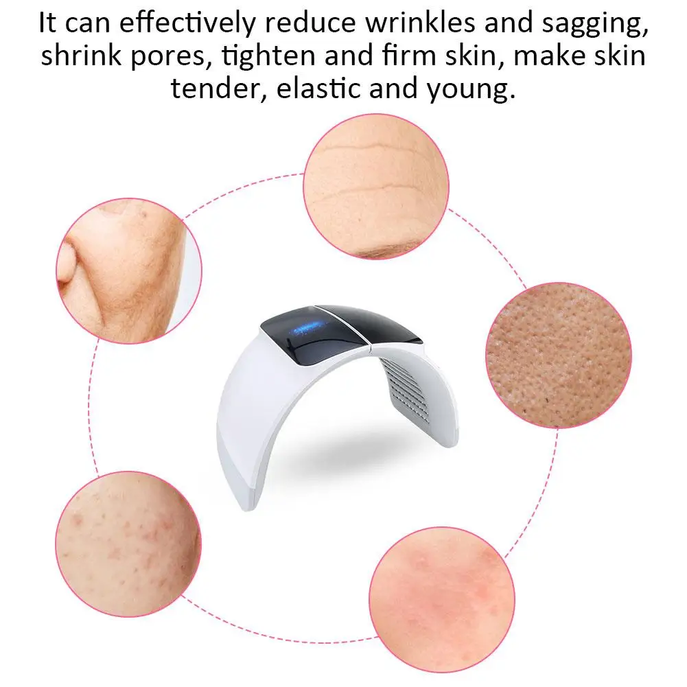 7 цветов Складной PDT прибор для красоты лица терапия светодиодным светом аппарат для омоложения кожи US Plug ac
