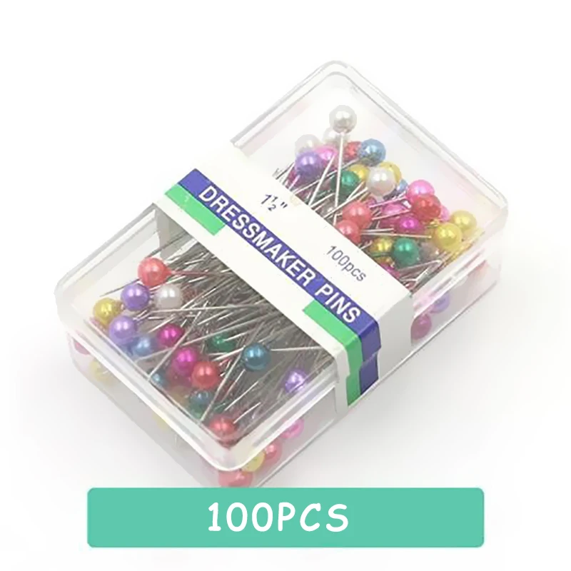 

Colorful Round Pearl Head Pins Dressmaking Fixed Needle Weddings Corsage Florists Sewing Pin with Box Accessories DIY Tools