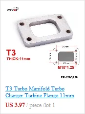 1 комплект T4/T3 Turbo Нержавеющая сталь(под углом 90 градусов) для переходный фланец+ 3 знака после "Vband 304 TKD90V30