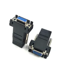 1 пара VGA Extender Женский / Мужской / Женский LAN Cat5 Cat5e / 6 RJ45 Ethernet-преобразователи