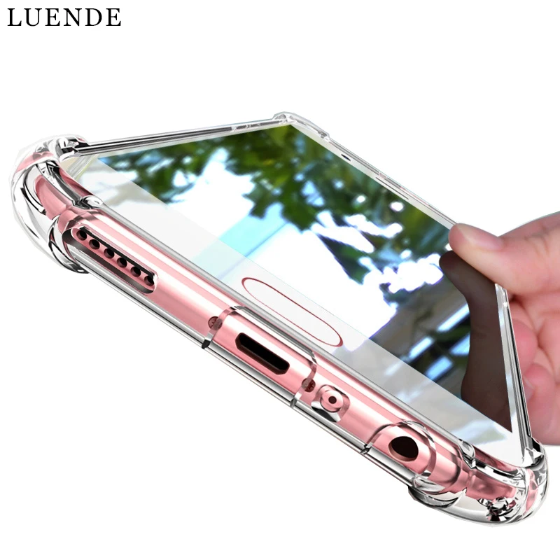 LUENDE Shockproof Clear Soft Silicone Case For Samsung Galaxy S8 S9 Plus Cell Phone Cover S8Plus S9Plus |