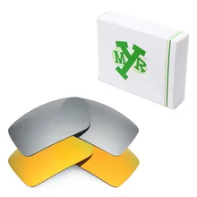 2 пары Mryok против царапин Поляризованные замена линз для Oakley Gascan, солнцезащитные очки Серебряный Титан& огненно-красный