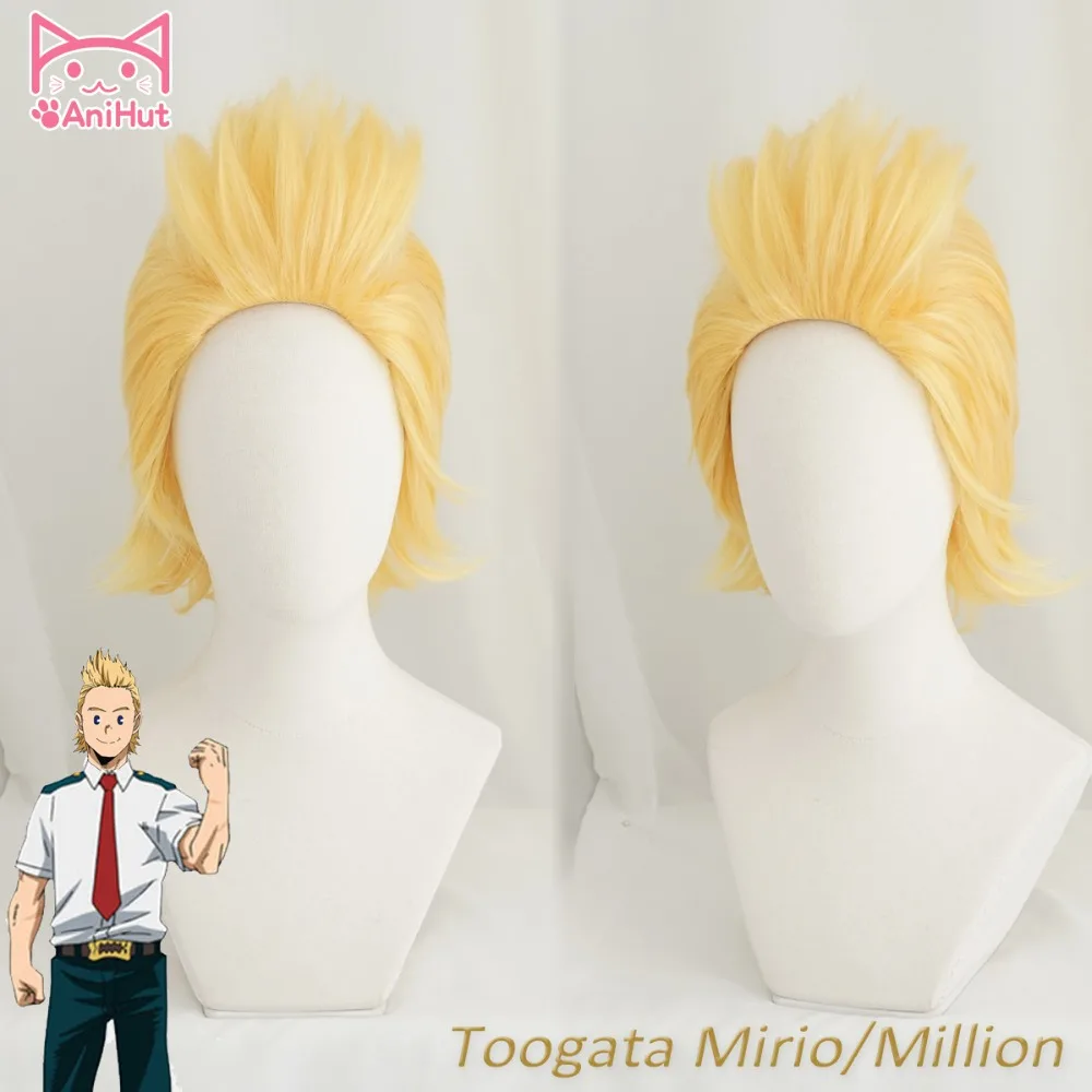 Аниме My Hero Academia Mirio Toogata Million парик для косплея Boku No большой 3 желтый Toogata|Костюмы
