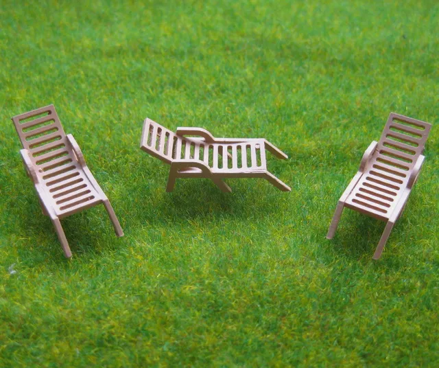 Yz8703 Model Railway Layout 1 87 Sun Loungers Beach Chairs Ho Oo Yz8703 Model Railway Layout 1 87 Sun Loungers Beach Chairs Ho Oo Scale