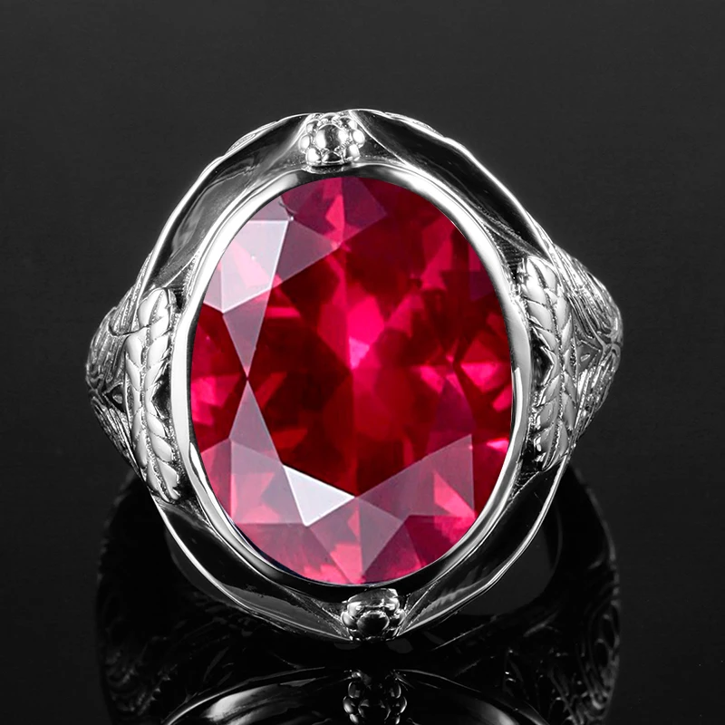 Мужское и женское кольцо из серебра 925 пробы с рубином|ring fashion|ring with rubyring ring |